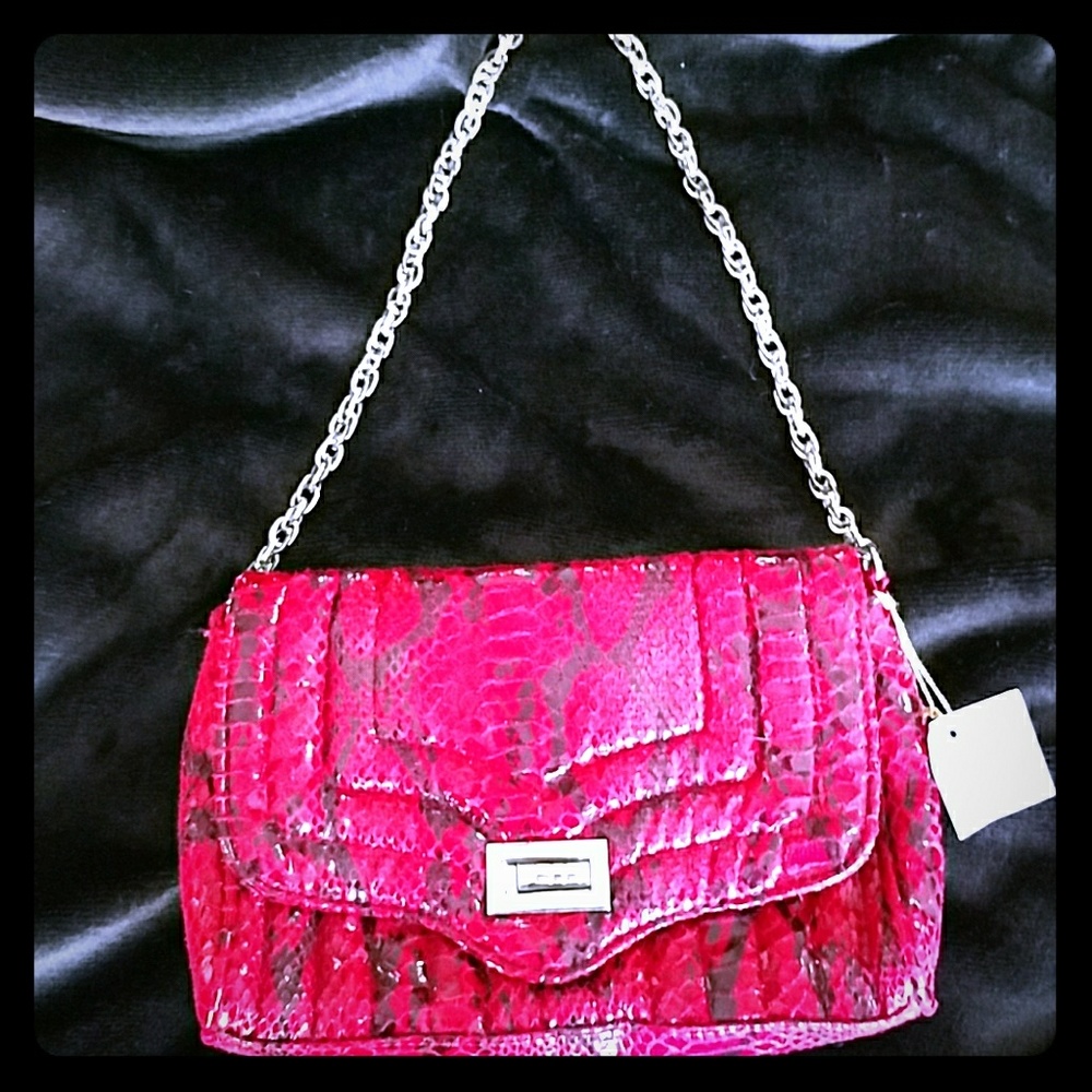 SR SQUARED by Sandra Roberts real snakeskin purse